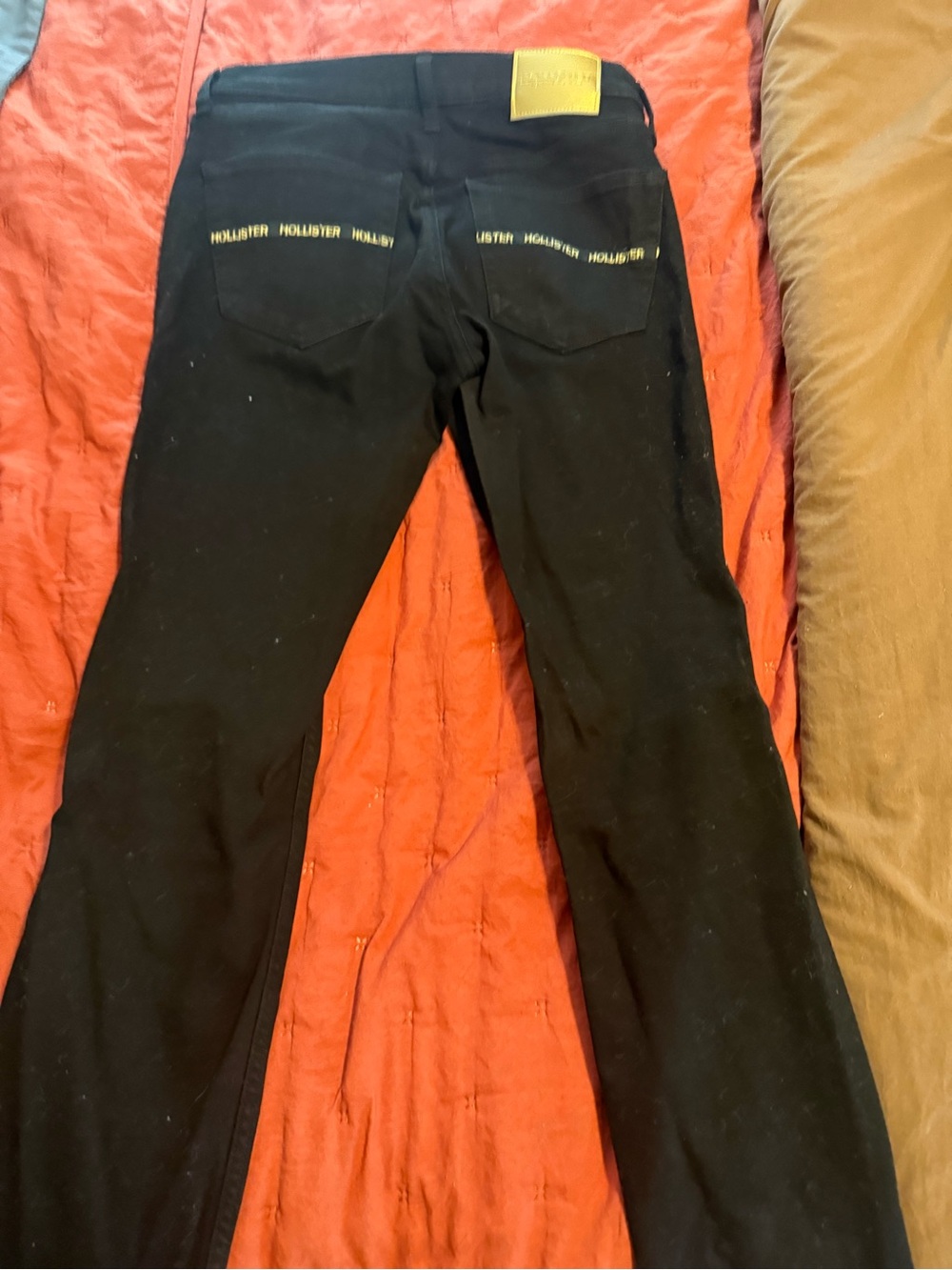Hollister Black Jeans with gold Logo Trim